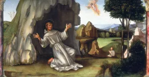 Ecstasy Prints: St Francis Receiving the Stigmata, late 15th-early 16th century. Artist: Francesco Francia