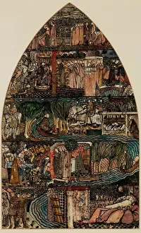 Burne Jones Edward Prints: St Frideswide - Design for Stained Glass Window