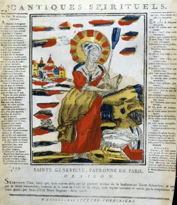 Genevieve Prints: St Genevieve of Nanterre, French nun and prophetess, 19th century
