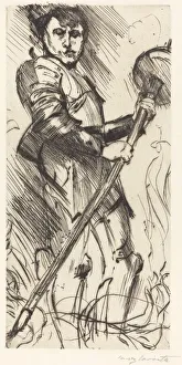 Drypoint In Black Prints: St. Georg (Saint George), 1916. Creator: Lovis Corinth