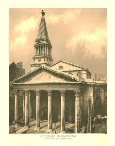 Bloomsbury Prints: St George, Bloomsbury, View from the South East, mid-late 19th century. Creator: Unknown