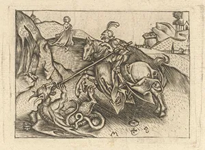 Chivalry Prints: St. George, ca. 1435-1503. Creator: Israhel van Meckenem