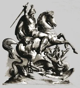 Good Versus Evil Prints: St George and the Dragon, 1854. Creator: Unknown