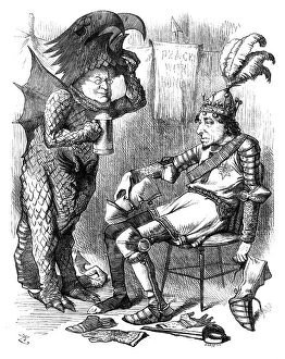 Benjamin Disraeli Collection: St George and the Dragon (After the Performance), 1878.Artist: Swain