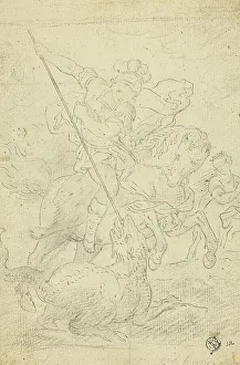Raffaello Urbino Prints: St. George and the Dragon, n.d. Creator: School or imitator of Raffaello Sanzio