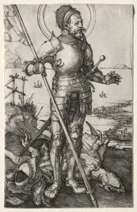 Early 16th Century Prints: St. George on Foot, c. 1504-1505. Creator: Albrecht Dürer (German, 1471-1528)