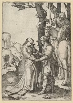 Liberation Collection: St. George Liberating the Princess, ca. 1508. Creator: Lucas van Leyden