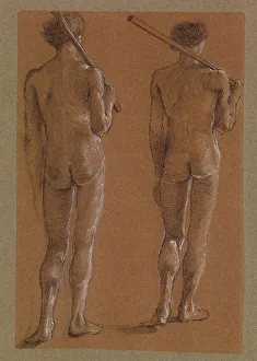 St George Prints: St George Series - Male Nude - Studies of two Soldiers for The Princess led to the Dragon