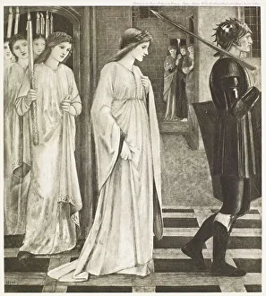 Burne Jones Edward Prints: St George Series - The Princess led to the Dragon, c1860s, (1900). Creator: Unknown