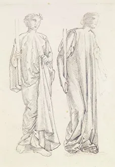 St George Prints: St George Series - Two Studies of Female Attendants for The Princess led to the Dragon