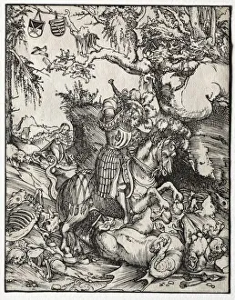 Lucas Cranach Prints: St. George Slaying the Dragon, 1500s. Creator: Lucas Cranach (German, 1472-1553)