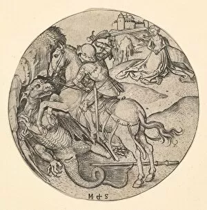 St. George Slaying the Dragon, ca. 1435-1491. Creator: Martin Schongauer