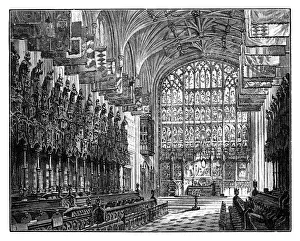 St Georges Chapel, Windsor, Showing Royal Gallery & Altar