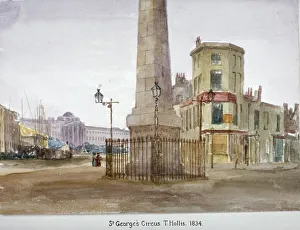 St Georges Circus, Southwark, London, 1834. Artist: Thomas Hollis