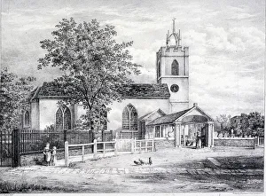 Camberwell Prints: St Giles, Camberwell, London, c1825. Artist: Englemann, Graf and Co