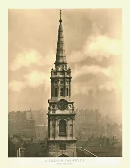 Steeple Collection: St Giles-in-the-Fields, The Steeple, mid-late 19th century. Creator: Unknown