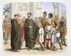 James William Edmund Prints: St Gregory the Great and the English slaves at Rome, 590 (1864)