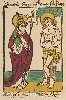 Anicius Gregorius Gallery: St. Gregory and St. Sebastian (Schr. 1493x), 15th century. 15th century. Creator: Anon