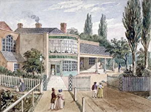 Bermondsey Prints: St Helena tea gardens, Lower Road, Rotherhithe, London, c1860
