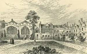 Bishopsgate Prints: St. Helens Priory, and Leathersellers Hall, c1799, (c1872). Creator: Unknown