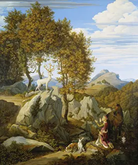 Legendary Prints: St Hubertus, 1822. Creator: Johann David Passavant
