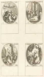 Martyrs Prints: St. Ignatius; Purification of the Virgin; St. Blaise; St. Isidore