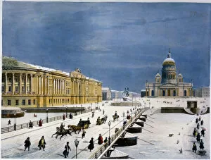 August Ricard De Gallery: St Isaacs Cathedral and Senate Square, St Petersburg, Russia, 1840s