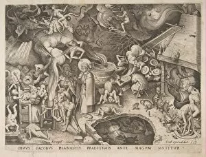 Witchcraft Collection: St. James and the Magician Hermogenes, 1565. Creator: Pieter van der Heyden