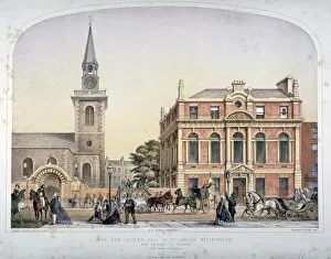 Robert Dudley Collection: St Jamess Church, Piccadilly and the new vestry hall, London, c1856