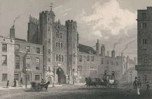Pall Mall Gallery: St Jamess Palace, Pall Mall, c19th century