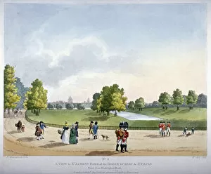Pauls Cathedral Gallery: St Jamess Park, Westminster, London, 1809. Artist