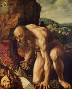 Crouching Prints: St Jerome, 1543. Creator: Jan Sanders van Hemessen