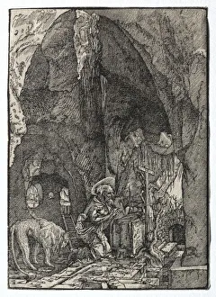 Albrecht Altdorfer German Prints: St. Jerome in the Cave, 1513-1515. Creator: Albrecht Altdorfer (German, c. 1480-1538)