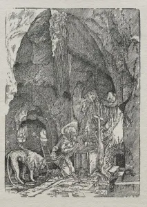 St. Jerome in the Cave, c. 1513-15. Creator: Albrecht Altdorfer (German, c. 1480-1538)
