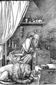 Saint Hieronymus Collection: St. Jerome in His Cell, 1511, (1906). Artist: Albrecht Durer