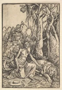 Cardinals Hat Prints: St. Jerome in the Desert, 1511. Creator: Hans Baldung