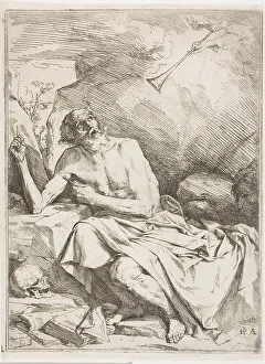 Sharpening Prints: St. Jerome Hearing the Trumpet of the Last Judgment, 1621. Creator: Jusepe de Ribera