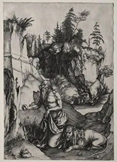 1471 1528 Prints: St. Jerome in Penitence, c. 1497. Creator: Albrecht Dürer (German, 1471-1528)