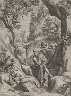 Cornelis Cort Gallery: St Jerome Penitent in the Wilderness, 1573. Creator: Cornelis Cort