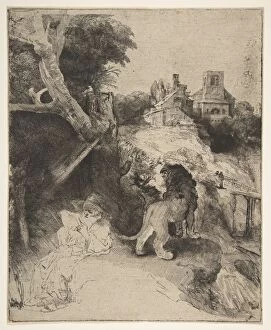 Paul Rembrandt Van Ryn Collection: St. Jerome Reading in an Italian Landscape, ca. 1653. Creator