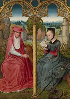 Heart Shape Prints: St Jerome and St Catherine of Alexandria, c.1480-c.1490. Creator: Anon