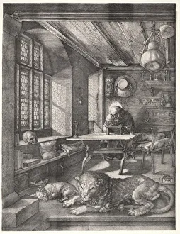 St. Jerome in His Study, 1514. Creator: Albrecht D&uuml;rer (German, 1471-1528)
