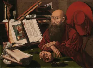 Cardinals Hat Prints: St Jerome in his study, c.1535-c.1545. Creator: Marinus van Reymerswaele