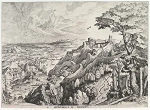 Doetecum Prints: St. Jerome in the Wilderness (S. Hieronymus in Deserto) from The Large Landscapes, ca