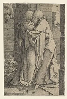 St. Joachim Embracing St. Anna, 1520. Creator: Lucas van Leyden