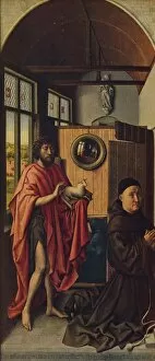 Aureliano De Beruete Gallery: St. John the Baptist and the Franciscan master Henry of Werl, 1438, (c1934). Artist: Robert Campin