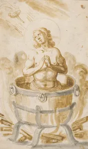 Boiling Prints: St. John in the Cauldron, 1701/1800. Creator: Unknown