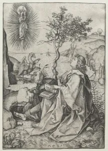 Martin Schongauer German Prints: St. John the Evangelist on the Isle of Patmos. Creator: Martin Schongauer (German, c