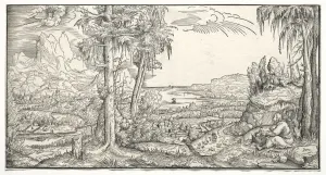 St. John on the Island of Patmos, c. 1545-55. Creator: Virgilius Solis (German, 1514-1562)