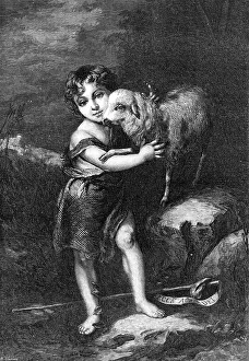W Thomas Prints: St. John and the Lamb, by Murillo, 1870. Creator: W Thomas